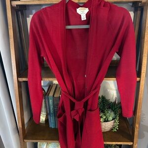Talbots Merino Wool Cardigan in Rich Red